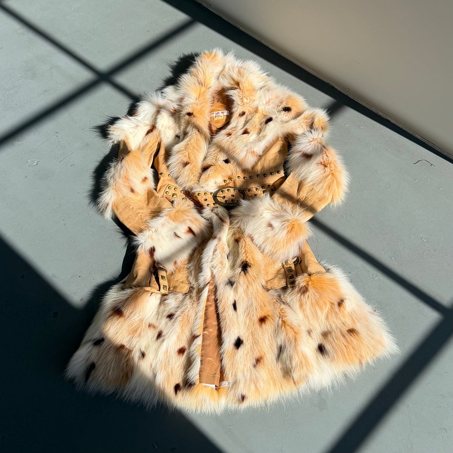 Vintage Italian Leather and Fur Coat
