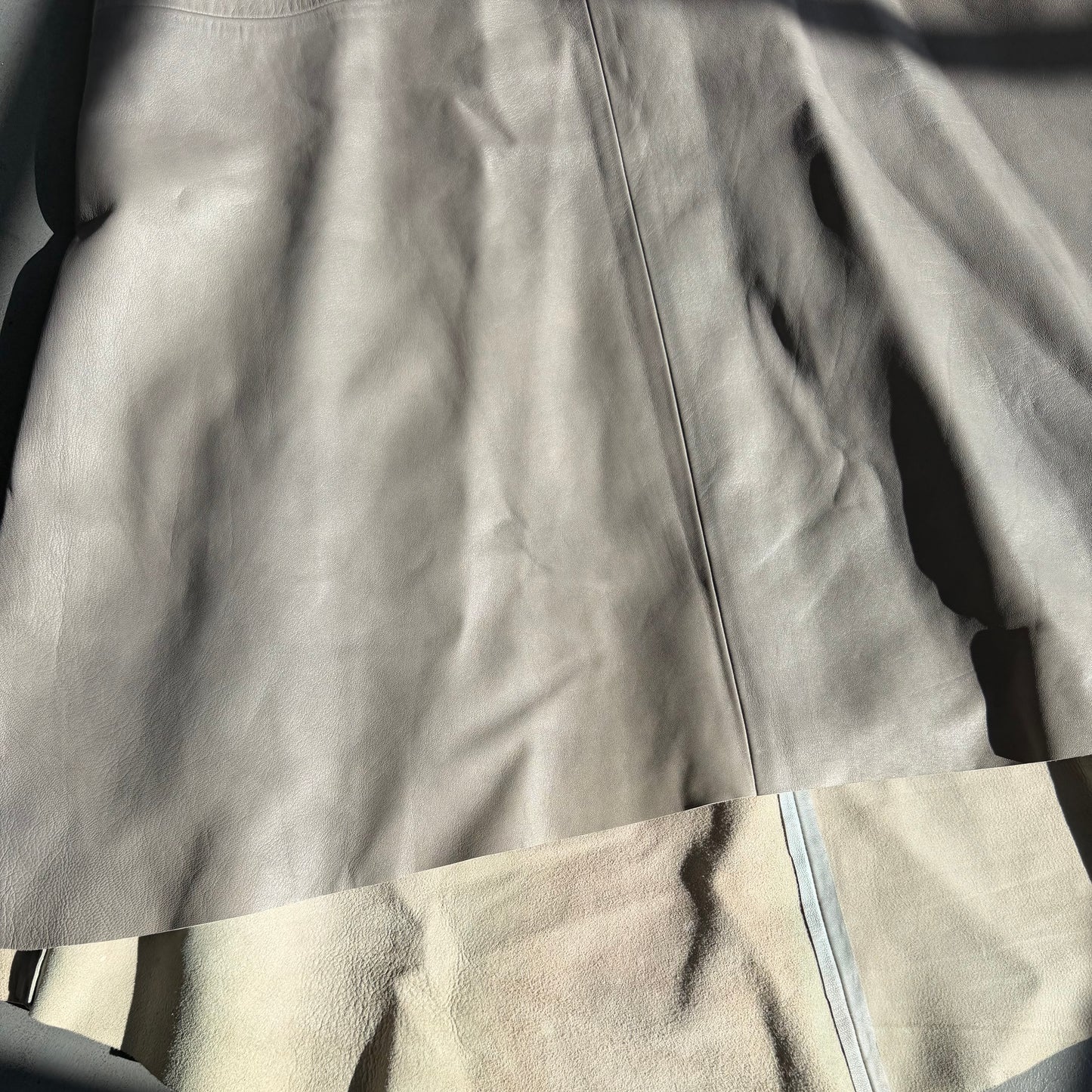 DKNY Grey Leather Skirt