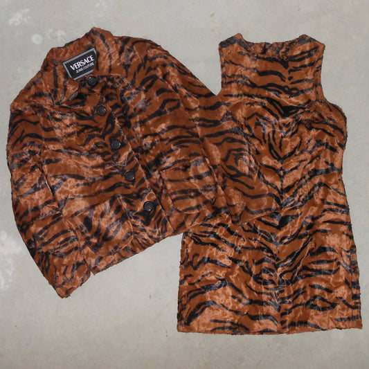 Versace Faux Fur Tiger Print Set