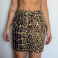 Roberto Cavalli Leopard Denim Mini Skirt