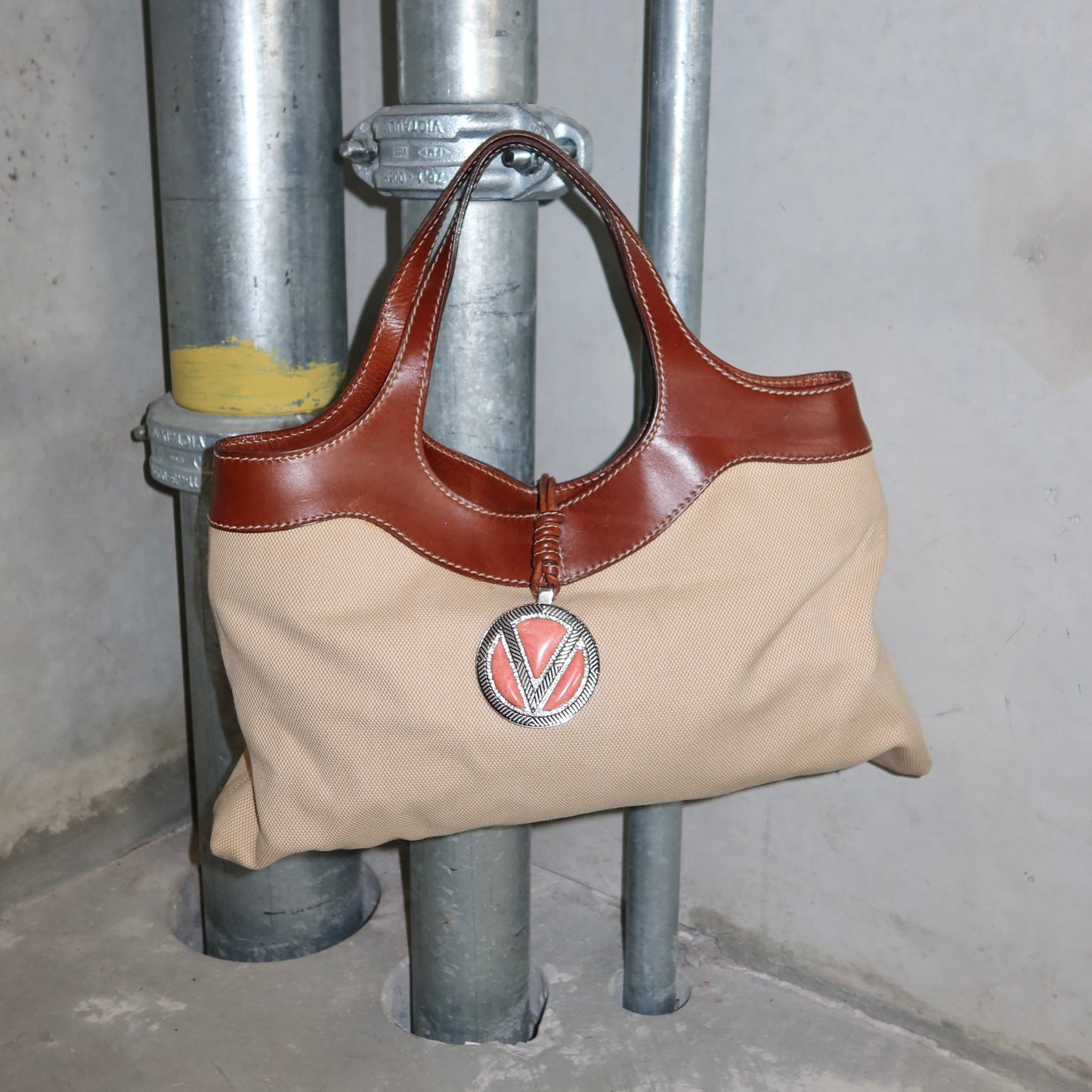 Valentino Canvas and Leather Bag