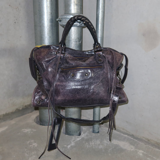 Balenciaga Dark Purple City Bag