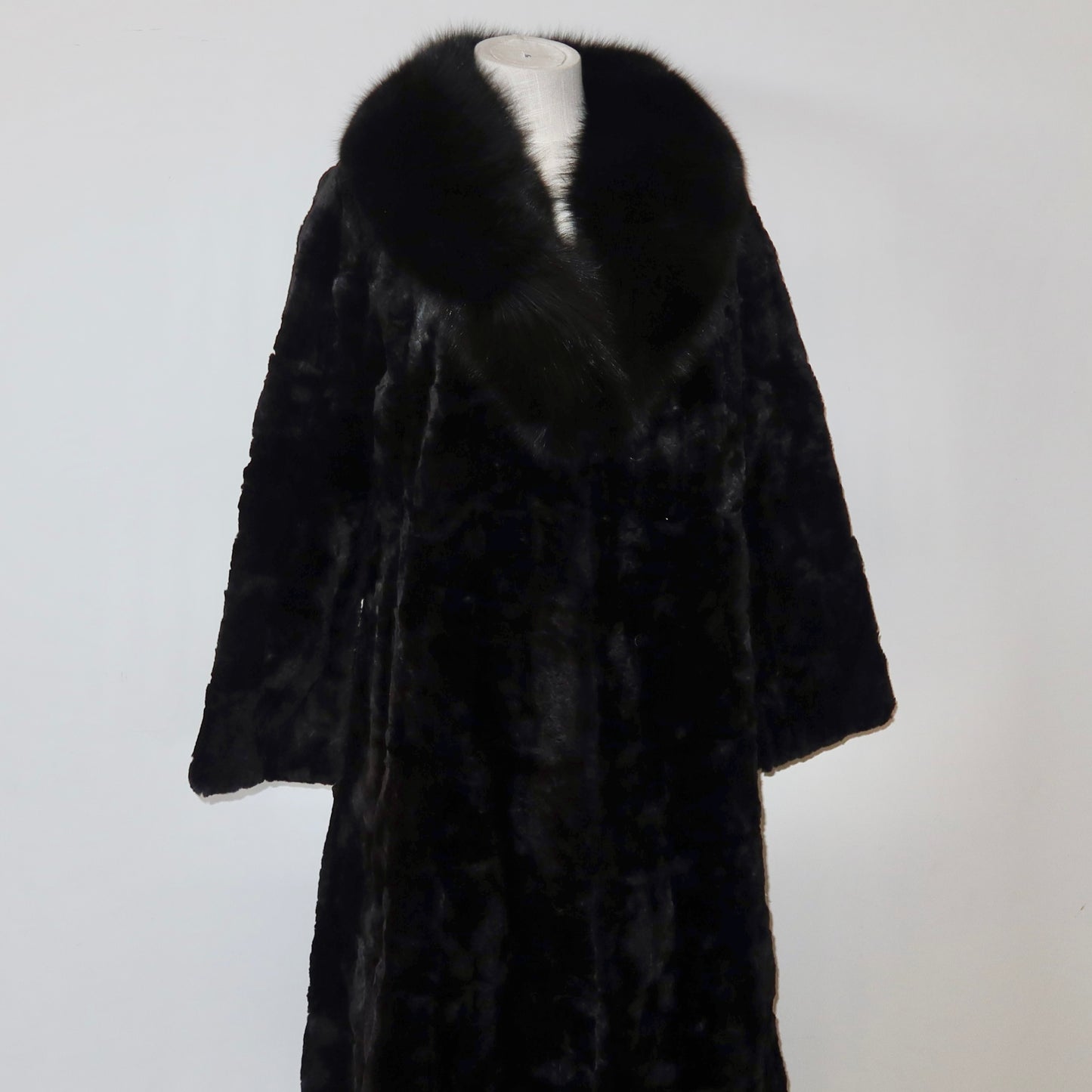 Vintage Black Real Fur Coat