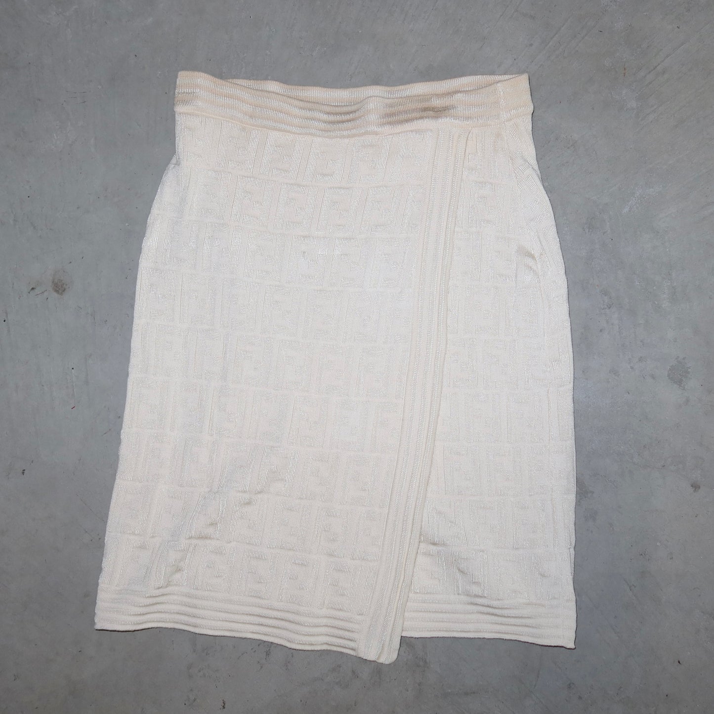 Fendi Cream Zucca Print Skirt