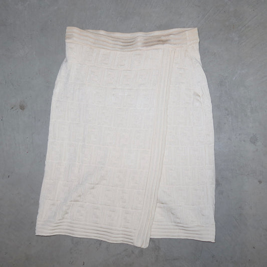 Fendi Cream Zucca Print Skirt