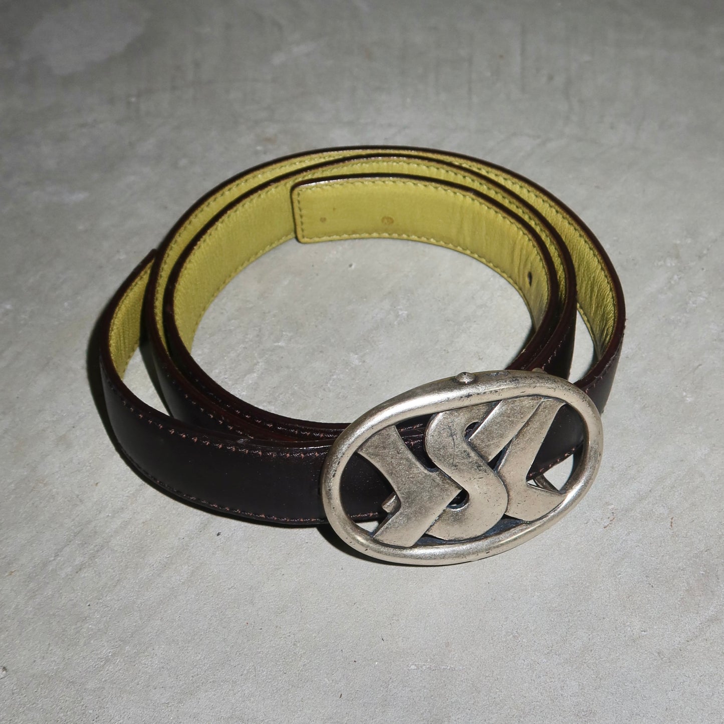 YSL AW2003 Green Reversible Belt