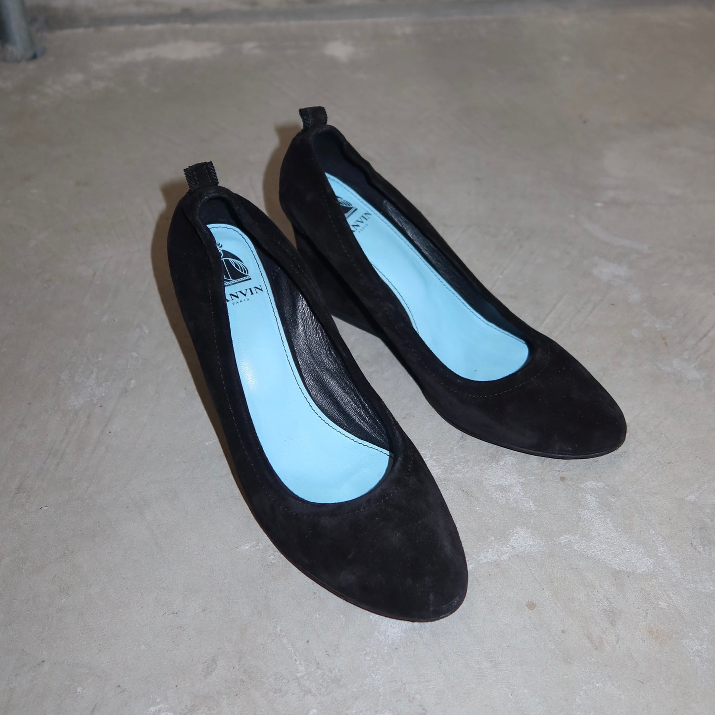 Lanvin Black Suede Wedges (39)