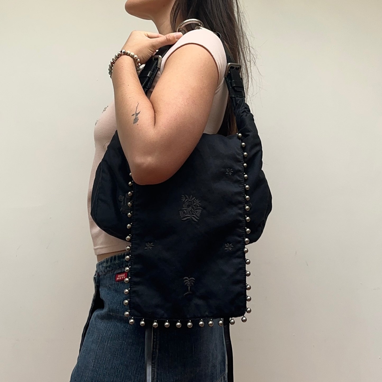 Chloé Embroidered Cotton Bracelet Bag