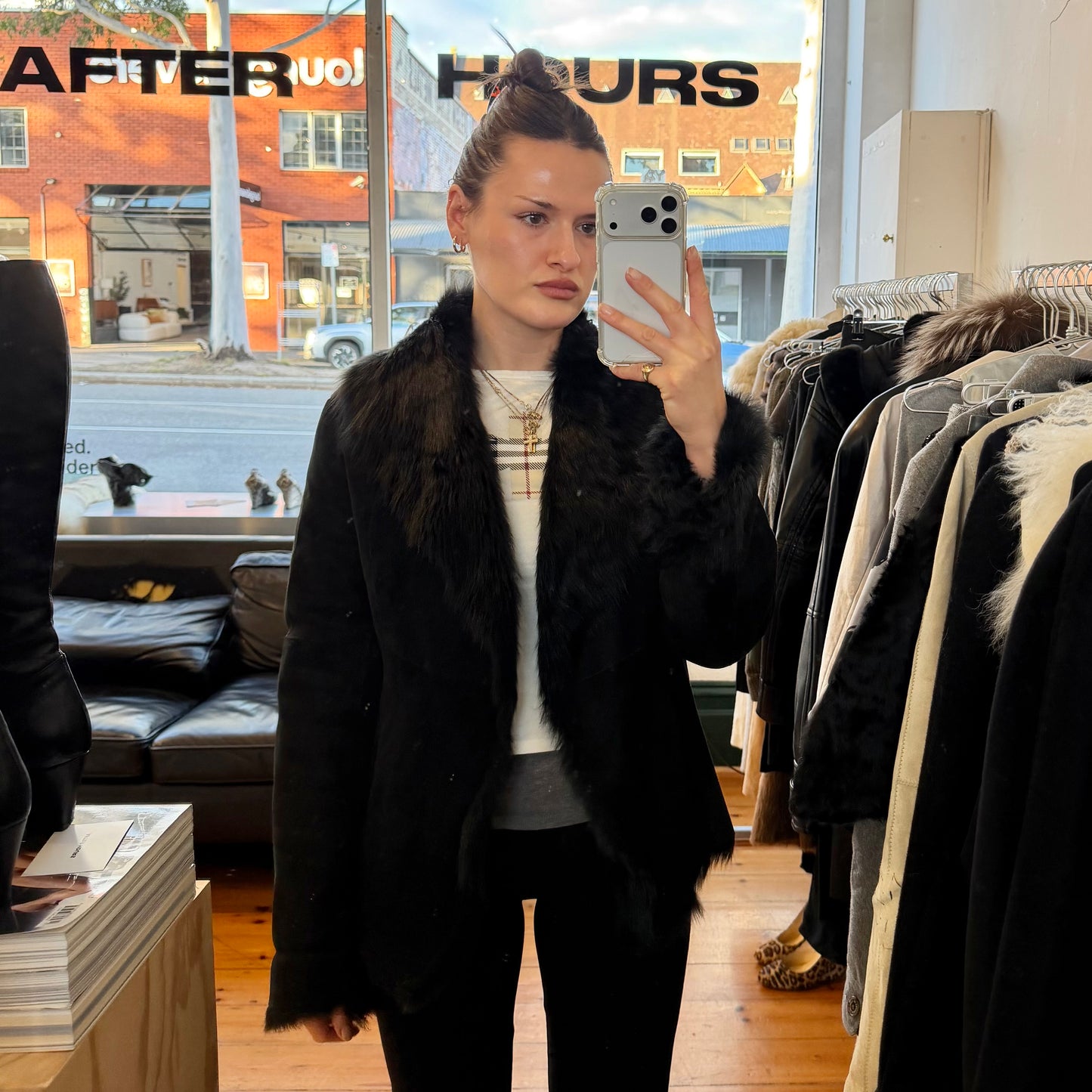 DKNY Shearling Coat
