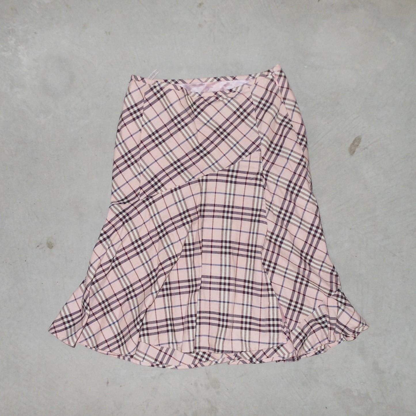 Burberry Pink Check Skirt