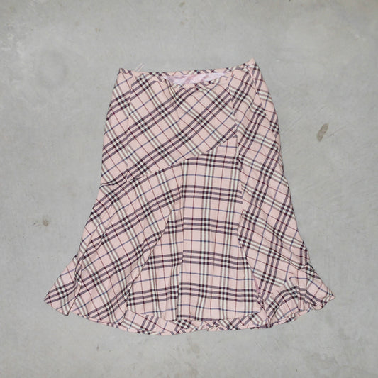 Burberry Pink Check Skirt