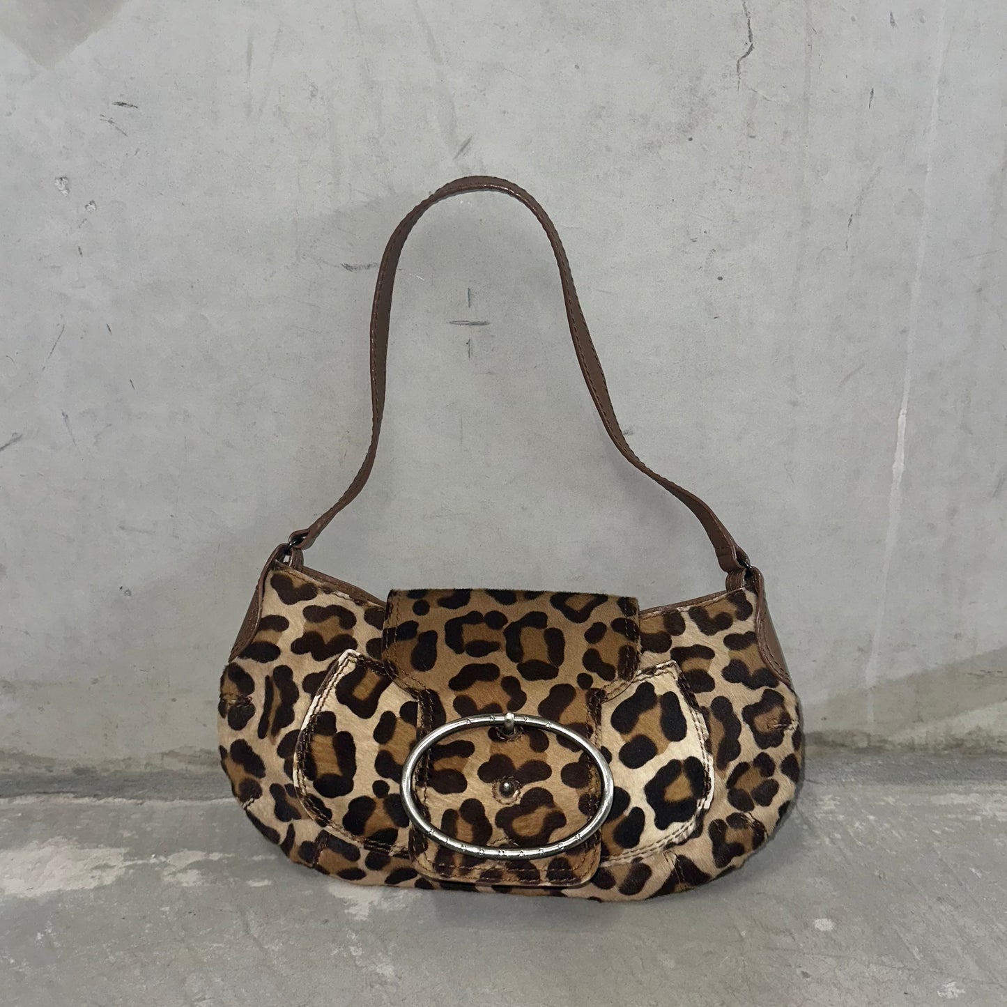 Anya Hindmarch Leopard Print Pony Hair Buckle Bag