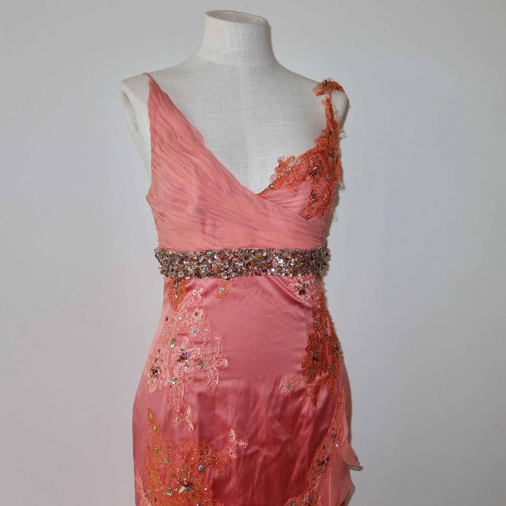 mandalay pink dress Pre Owned Vintage MANDALAY Ombre Red Pink sequin Cocktail Dress Size 6 Y431A