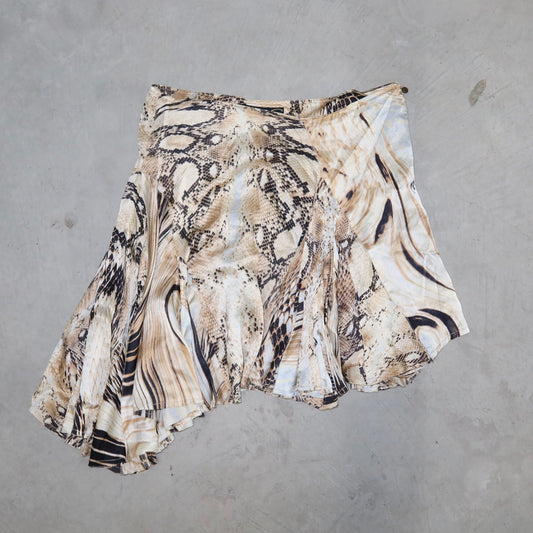 Just Cavalli Silk Snake Print Skirt