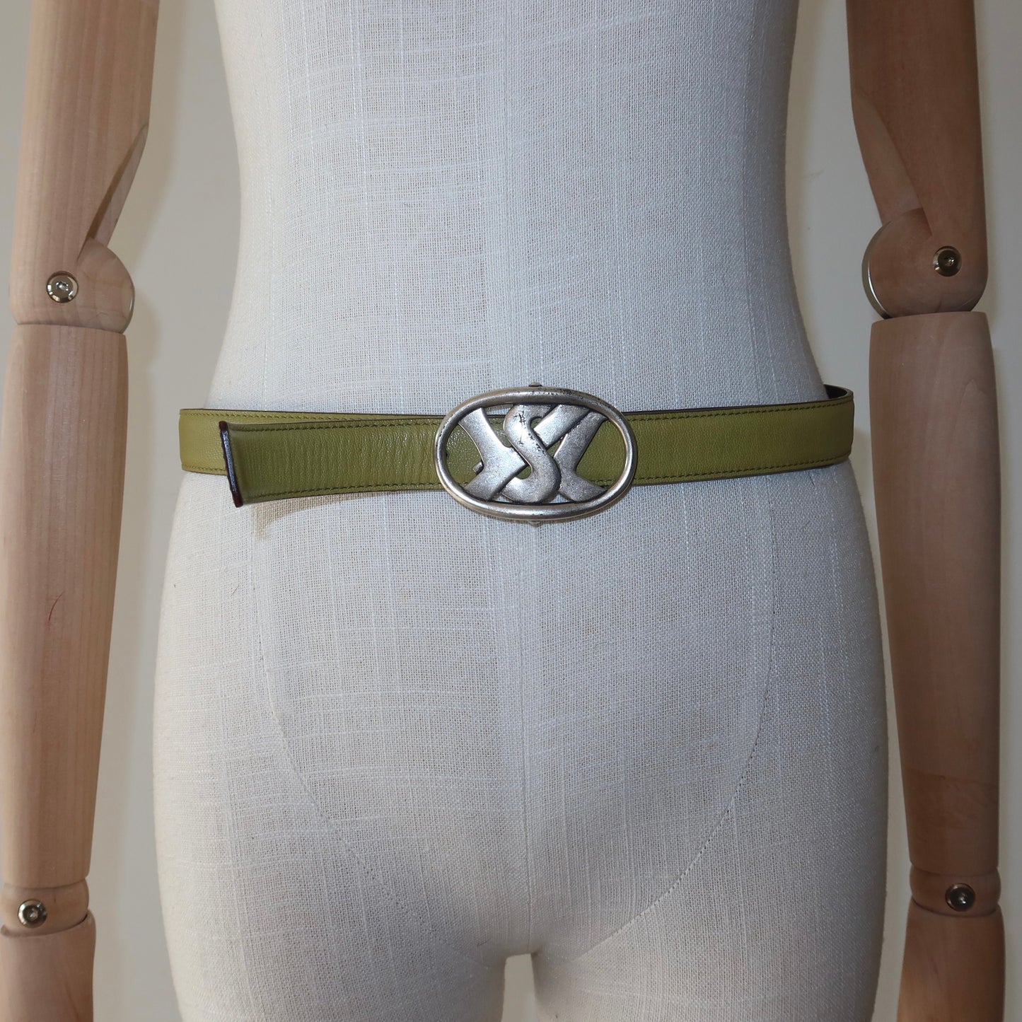 YSL AW2003 Green Reversible Belt