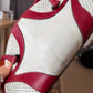 Prada Red and White Bowling Bag