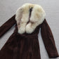 Vintage Suede and Fox Fur Trench