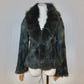 Vintage Green Leather and Real Fur Coat