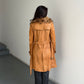 Vintage Fur Trim Leather Trench