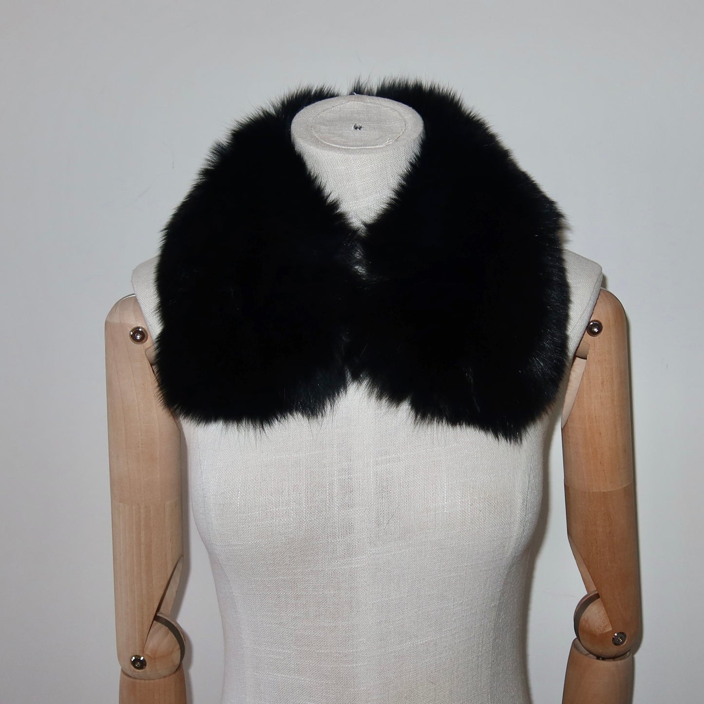 Vintage Black Real Fur Short Collar