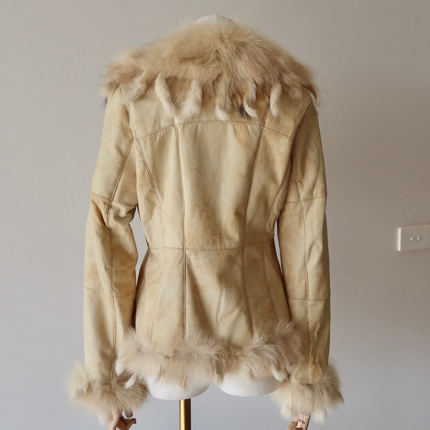 Vintage Leather and Real Fur Jacket