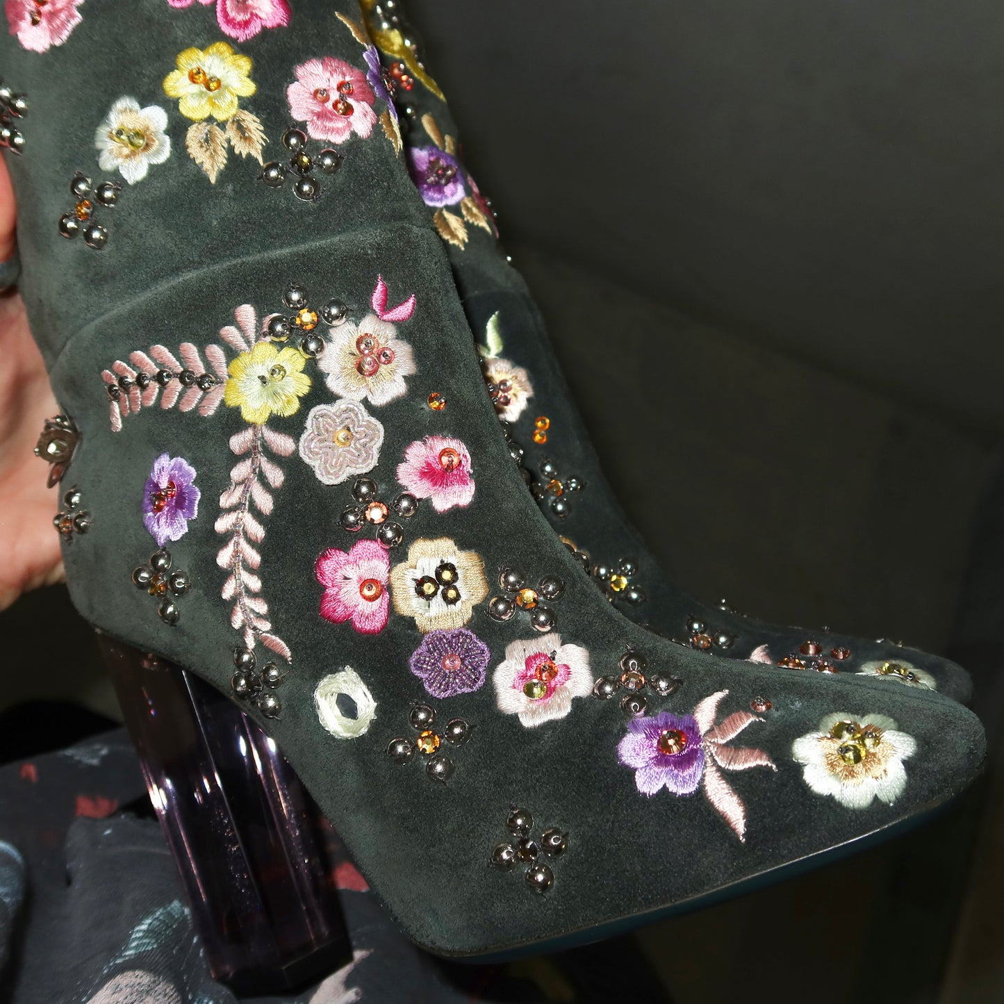 Emilio Pucci Embroidered Suede Boots (37)