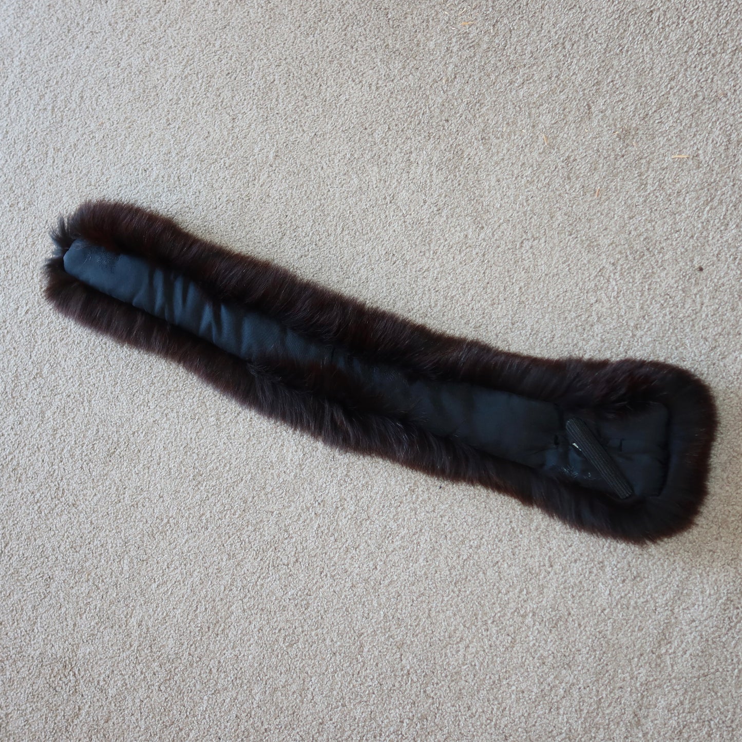 Vintage Dark Brown Real Fur Collar