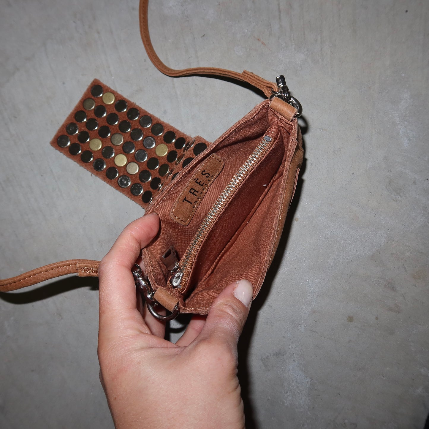 Tres Mini Leather Crossbody Bag