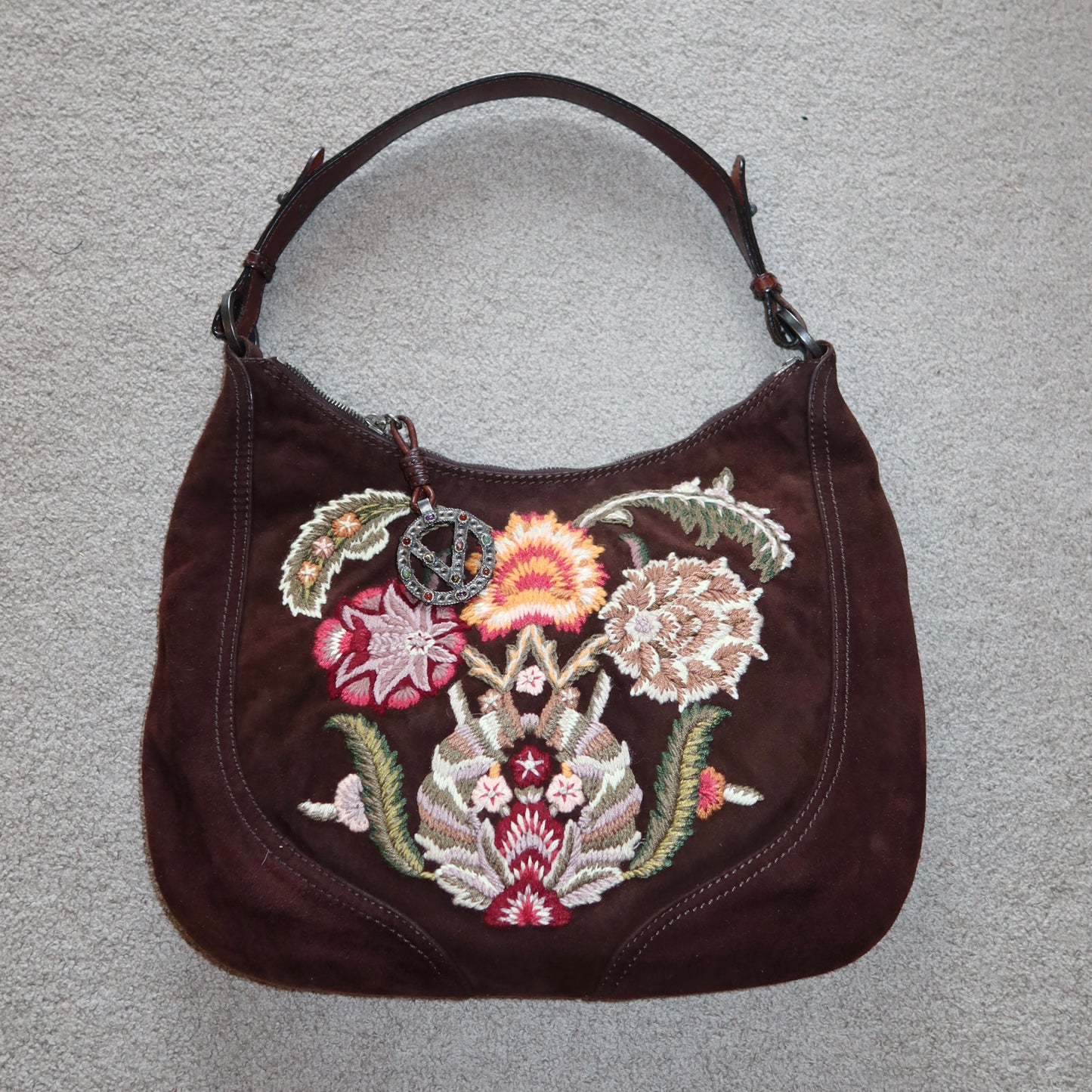 Valentino Suede Embroidered Bag
