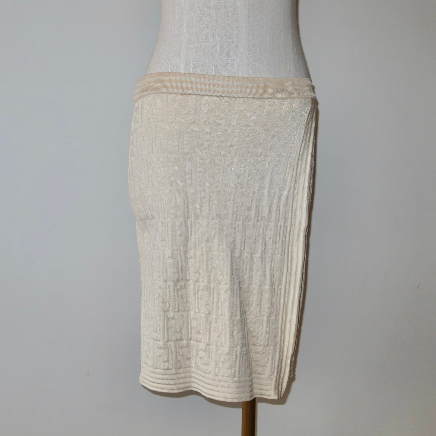 Fendi Cream Zucca Print Skirt