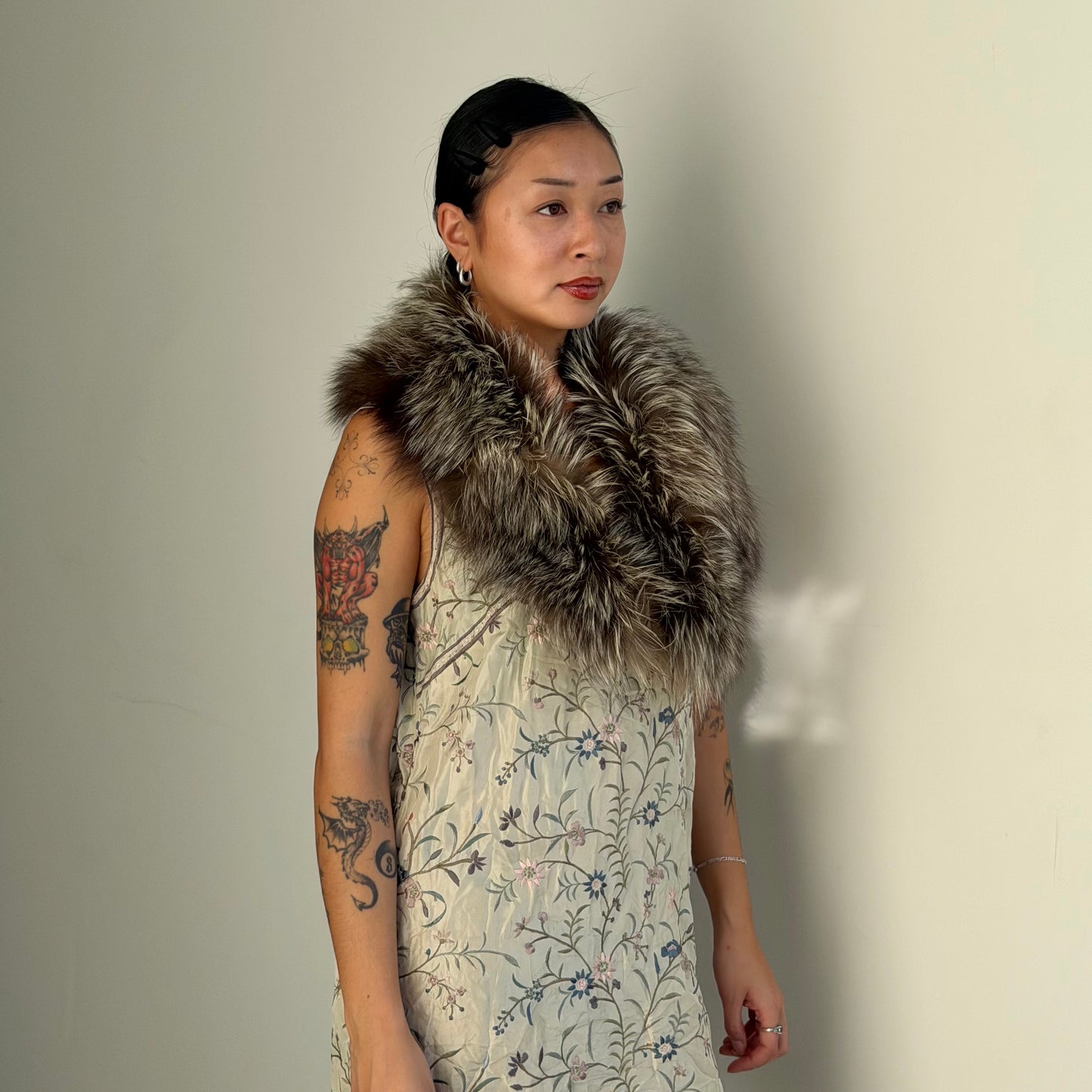Vintage Silver Fox Fur Stole