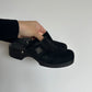 Chanel Black Suede Clogs (36)