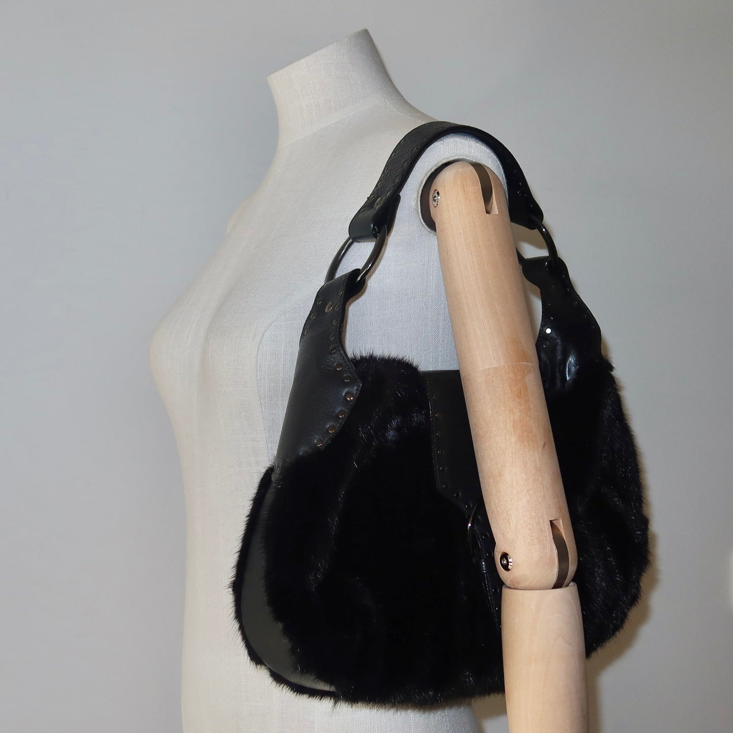 Vintage Mink Fur Studded Bag