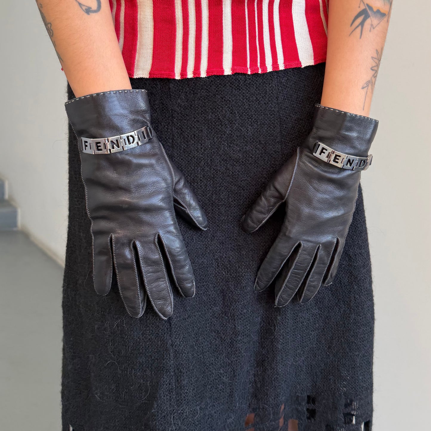 Fendi Leather Gloves