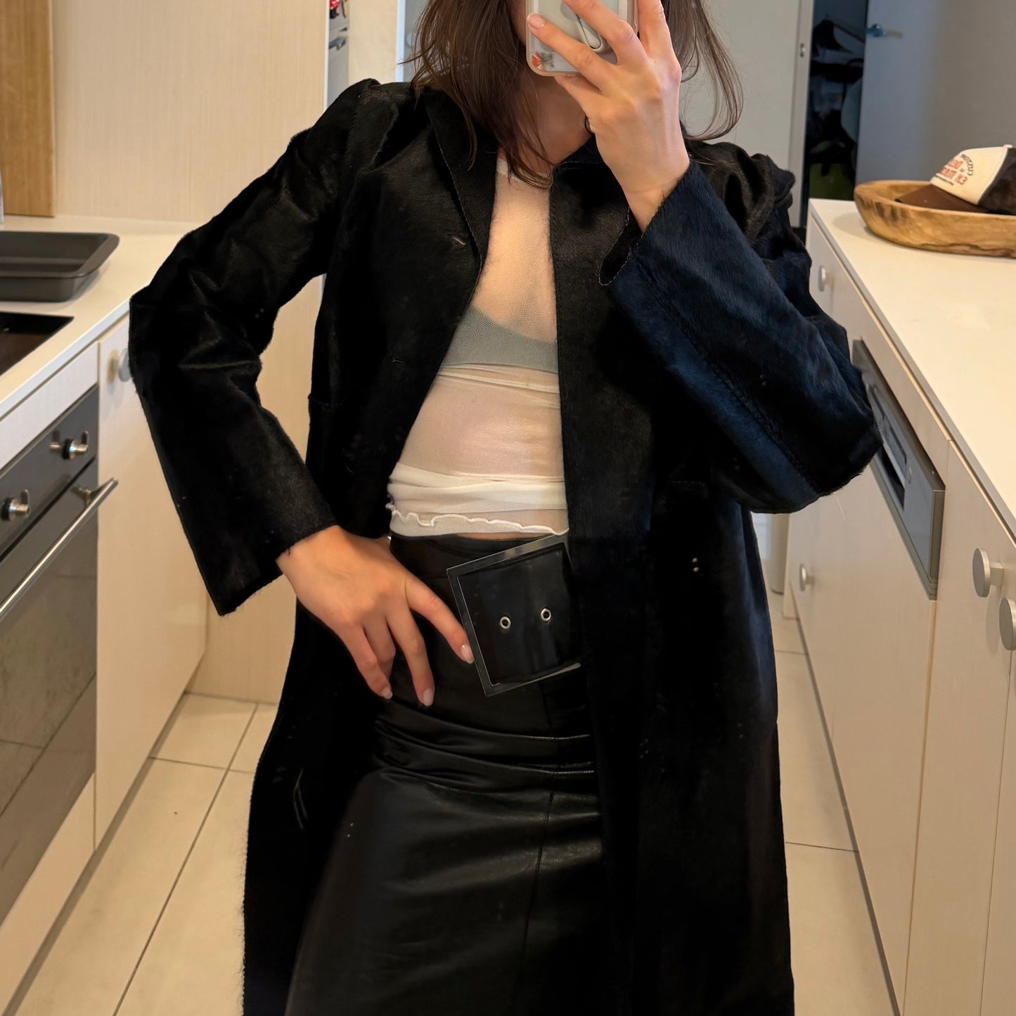 Marni Black Cowhide Coat