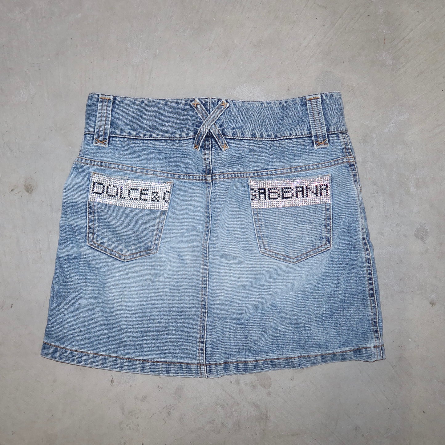 Dolce & Gabbana SS2003 Rhinestone Denim Mini