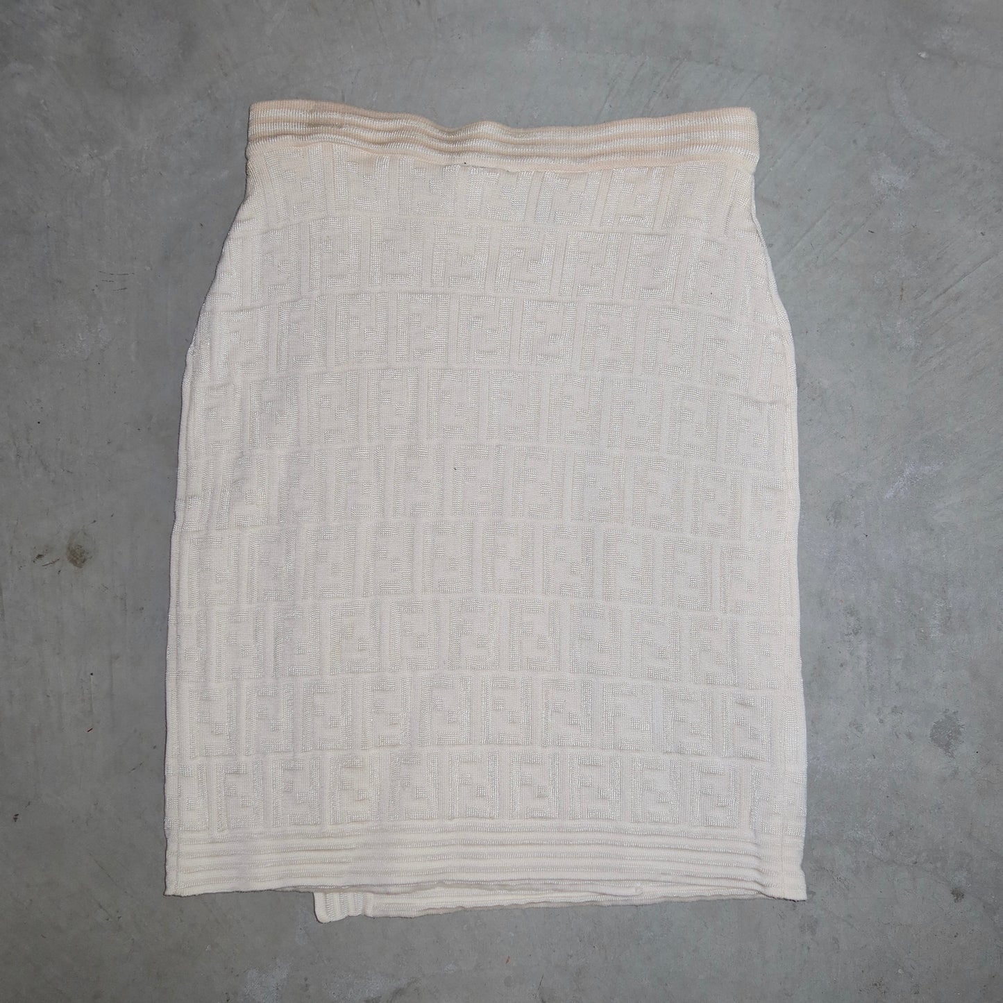 Fendi Cream Zucca Print Skirt