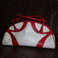 Prada Red and White Bowling Bag