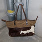Miu Miu Cowhide and Corduroy Tote