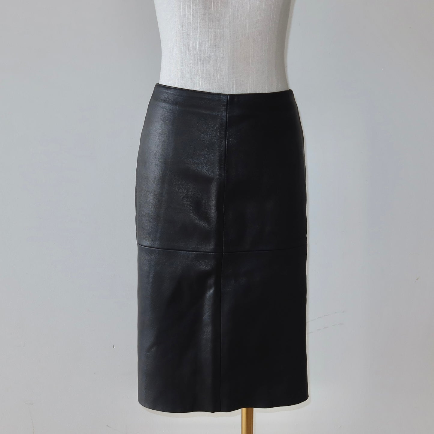 Emporio Armani Lamb Leather Column Skirt