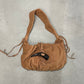 Vintage Brown Leather Bag with Horn Detail