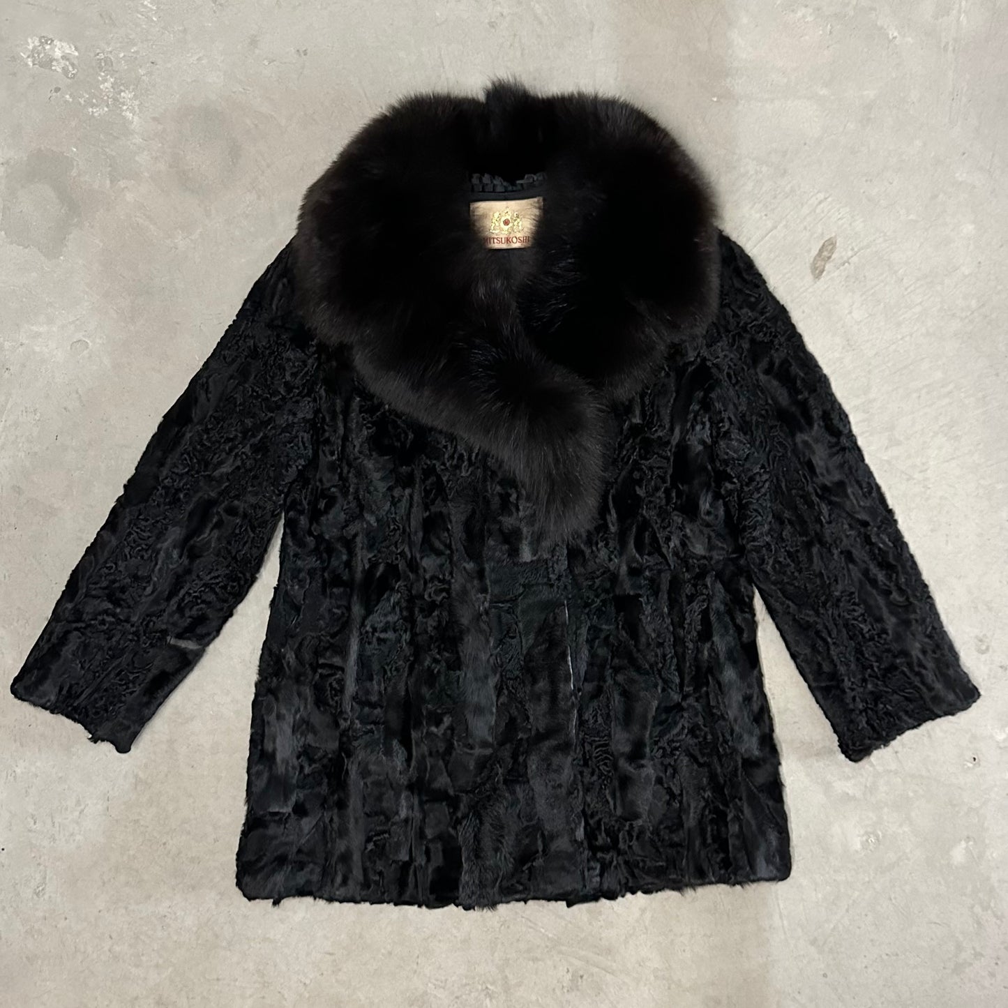 Vintage Astrakhan & Fox Fur Coat