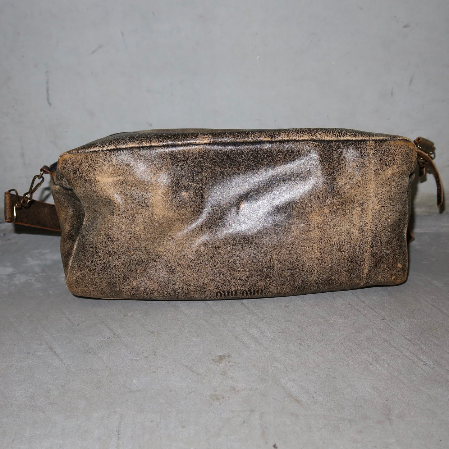 Miu Miu Distressed Leather Camera Bag
