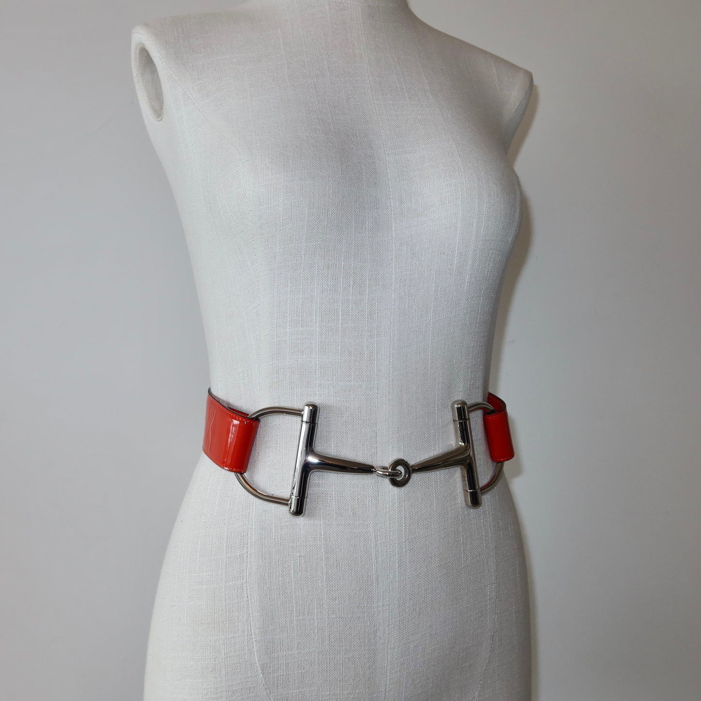 Gucci AW1995 Orange Patent Horsebit Belt