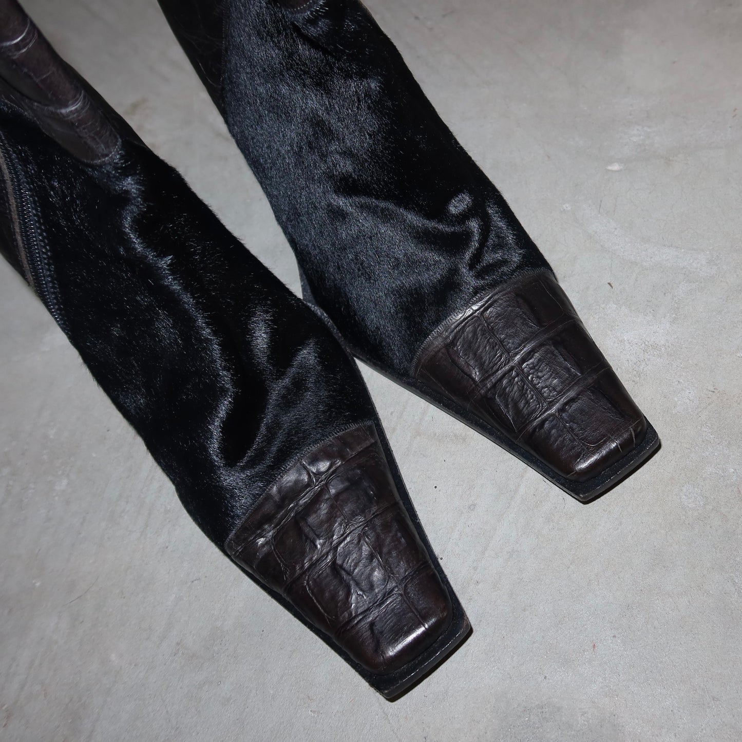 Gianmarco Lorenzi Cowhide and Crocodile Boots (36.5)
