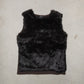 Vintage Real Fur Dark Brown Tank Top