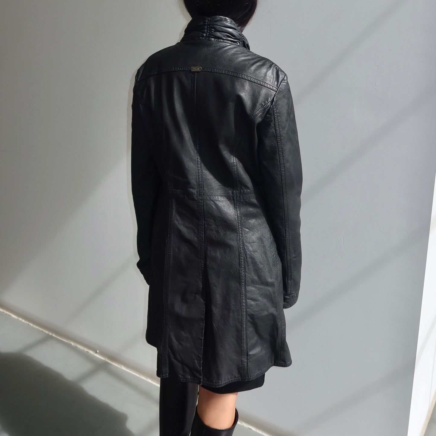 Emporio Armani Longline Leather Jacket