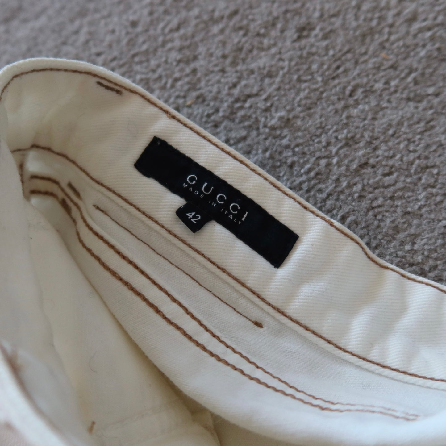 Gucci Cruise 2006 White Denim Mini Skirt