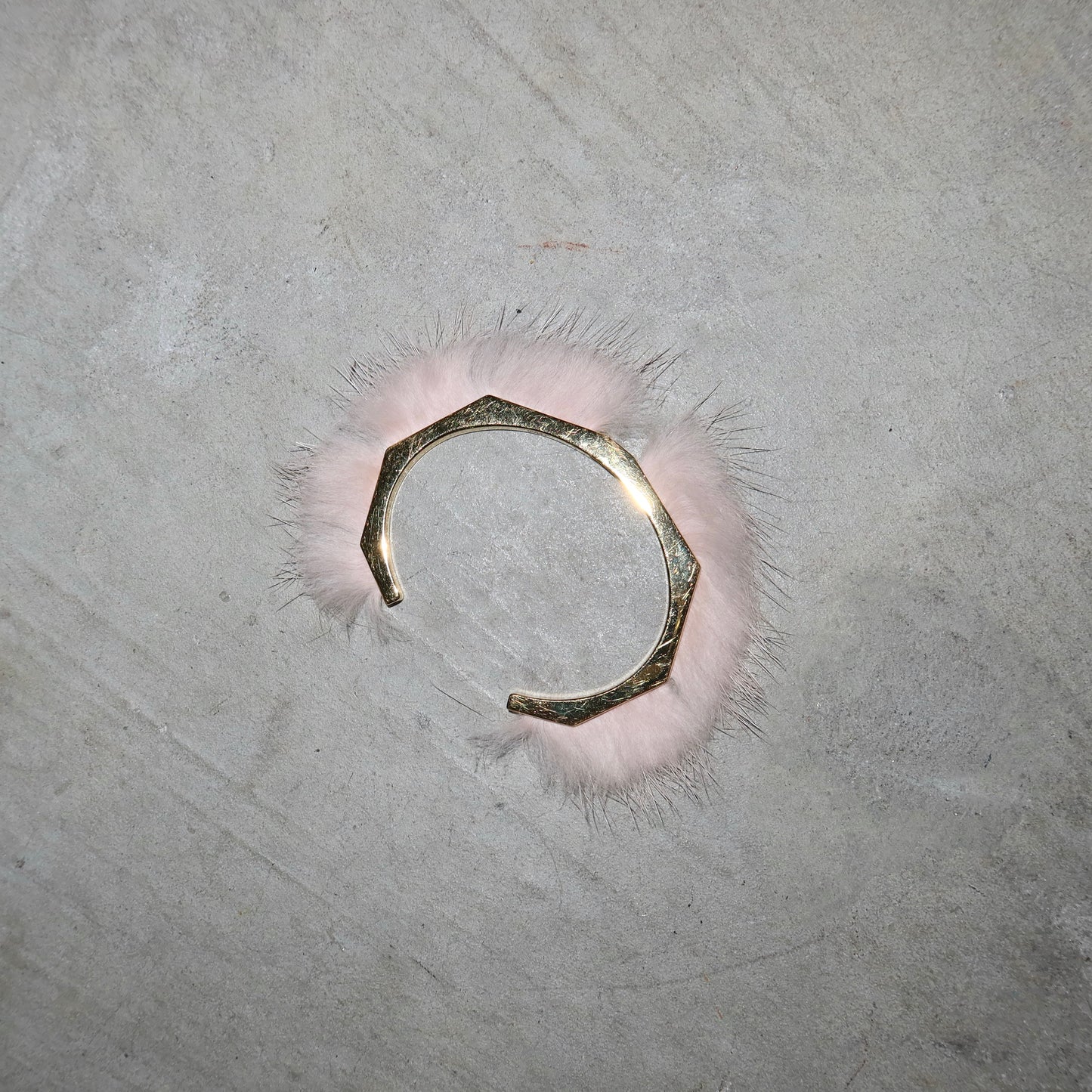 Fendi Fur Gold Tone Cuff