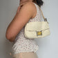 Fendi White Leather Baguette